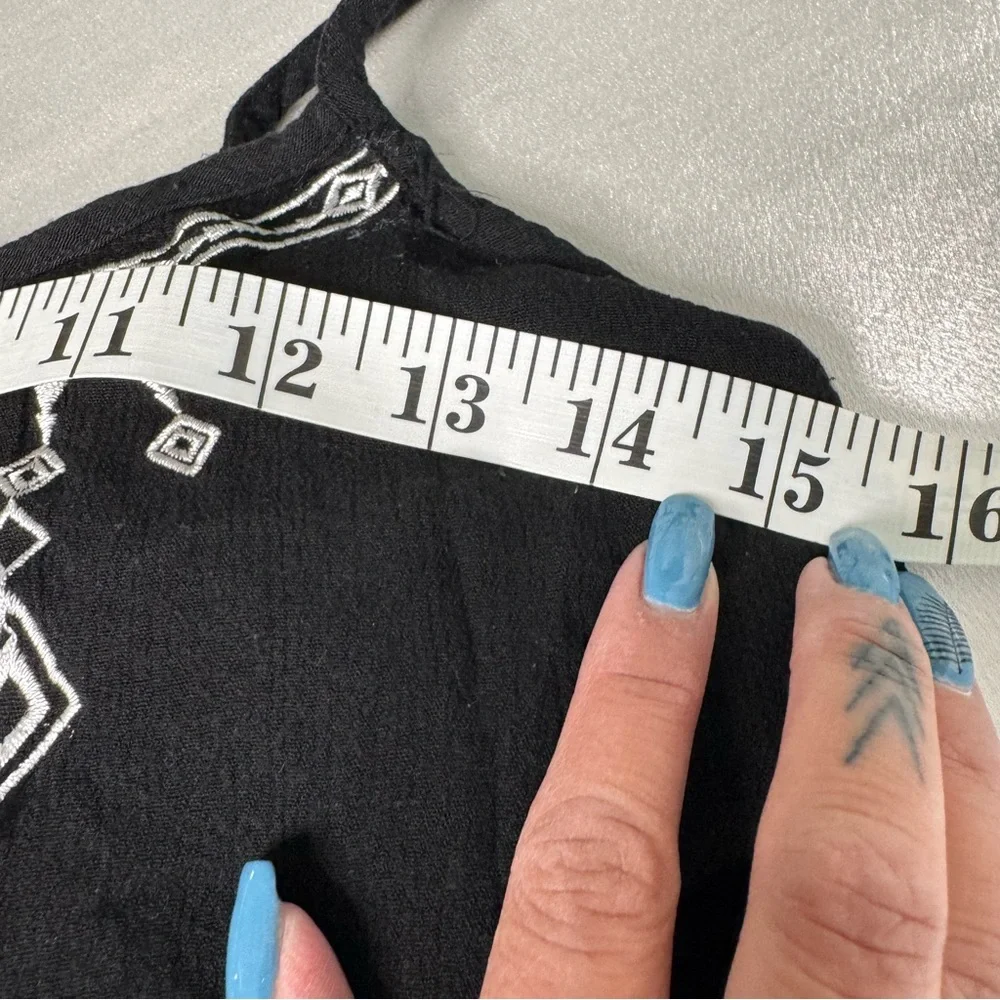 Black Embroidered Women's Top